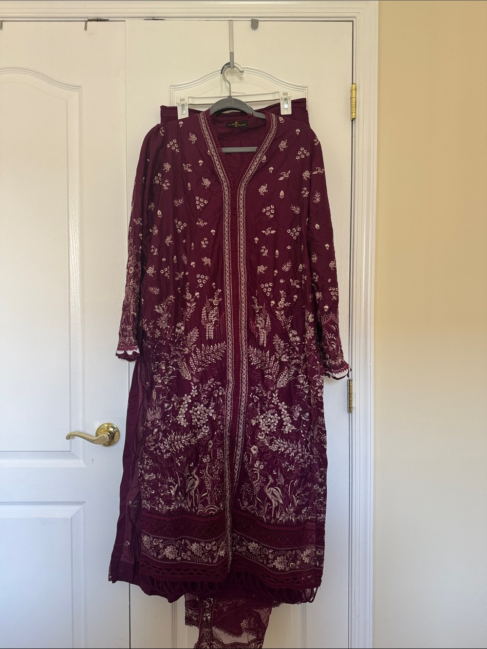 Women's Maroon Lace-Hem Chinos